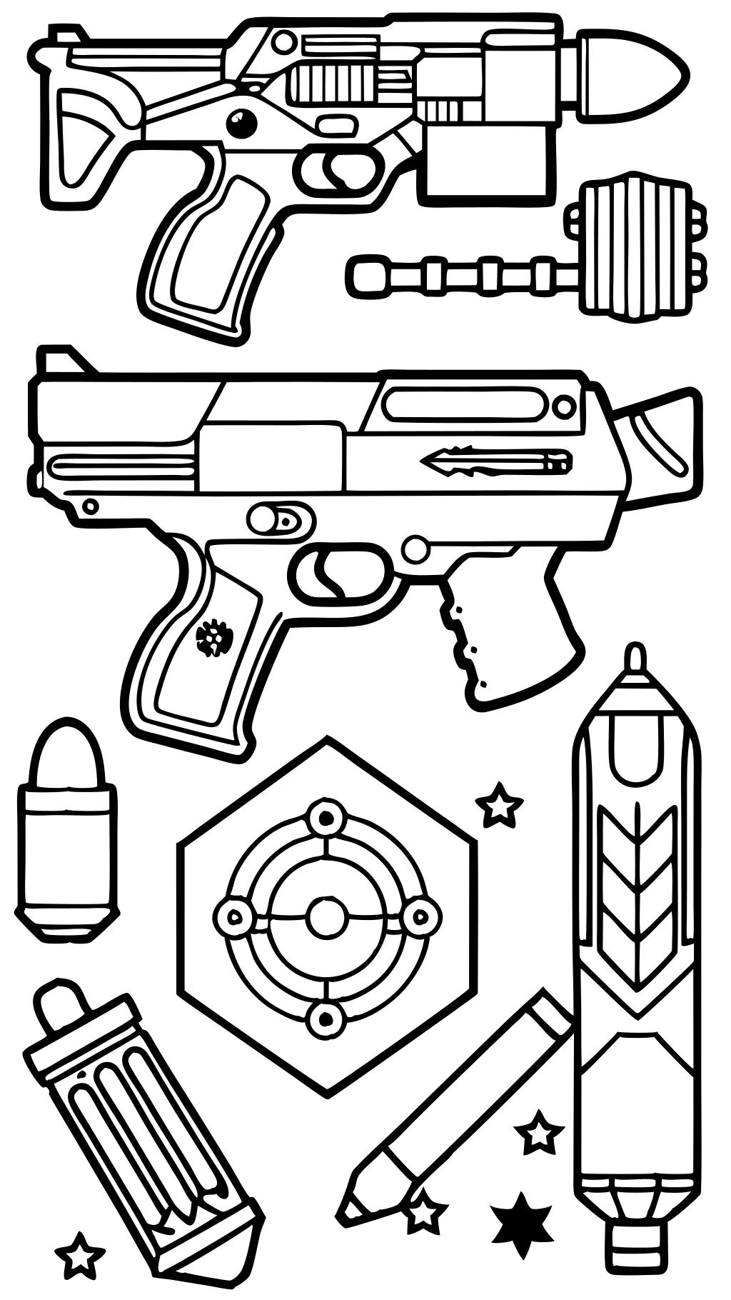 coloriages des pistolets nerf